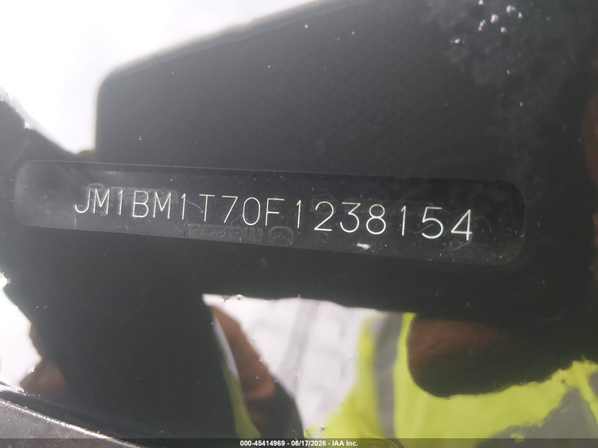 2015 Mazda VIN JM1BM1T70F1238154 IAAI salvage auction — LEFT SIDE, Clear (Indiana), sold $775 on 2026-07-29 (photo 9)