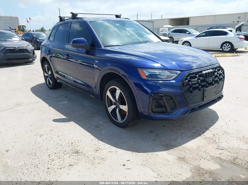2023 Audi Q5 VIN WA1EAAFY1P2117262 IAAI salvage auction — WATER/FLOOD, Salvage (Texas), sold $14,850 on 2026-07-09 (photo 1)
