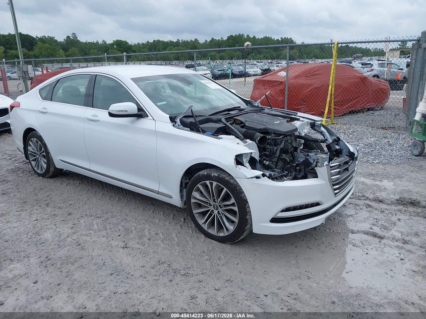 2017 Genesis G80 VIN KMHGN4JE0HU171719 IAAI salvage auction — FRONT END, Salvage Title, sold $2,200 on 2026-07-30 (photo 1)