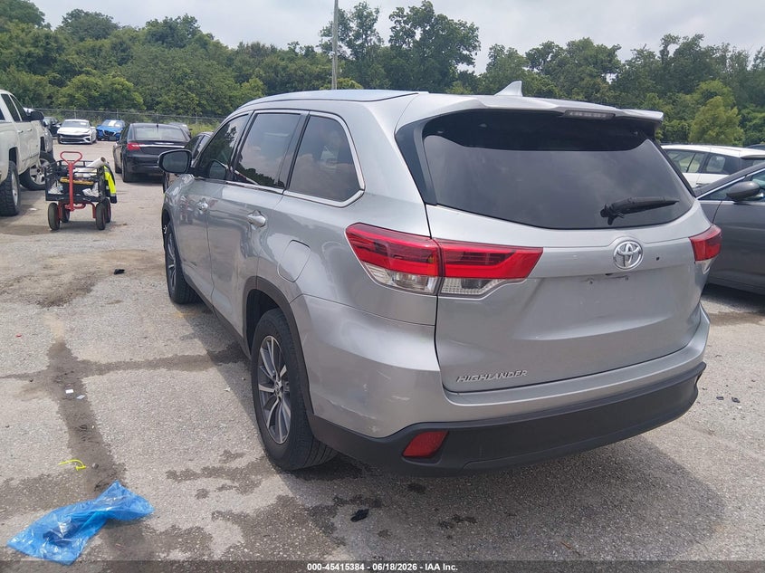 2019 Toyota Highlander VIN 5TDKZRFH4KS355978 IAAI salvage auction — FRONT END, Salvage (Louisiana), sold $8,800 on 2026-07-21 (photo 3)