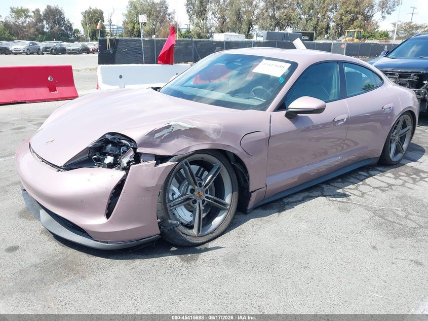 2021 Porsche Taycan VIN WP0AB2Y19MSA44499 IAAI salvage auction — LEFT FRONT, Salvage Title, sold $26,700 on 2026-08-07 (photo 2)