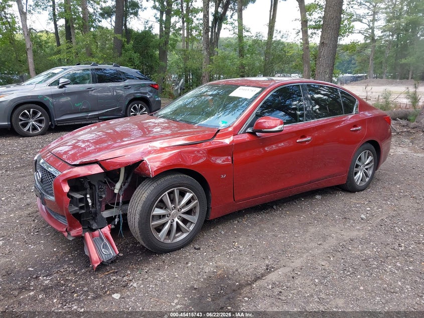 2014 Infiniti Q50 VIN JN1BV7AP5EM683203 IAAI salvage auction — LEFT FRONT, Salvage (Virginia), sold $3,450 on 2026-07-09 (photo 2)