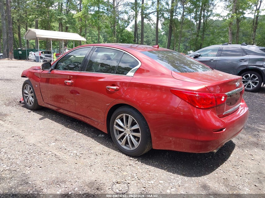 2014 Infiniti Q50 VIN JN1BV7AP5EM683203 IAAI salvage auction — LEFT FRONT, Salvage (Virginia), sold $3,450 on 2026-07-09 (photo 3)