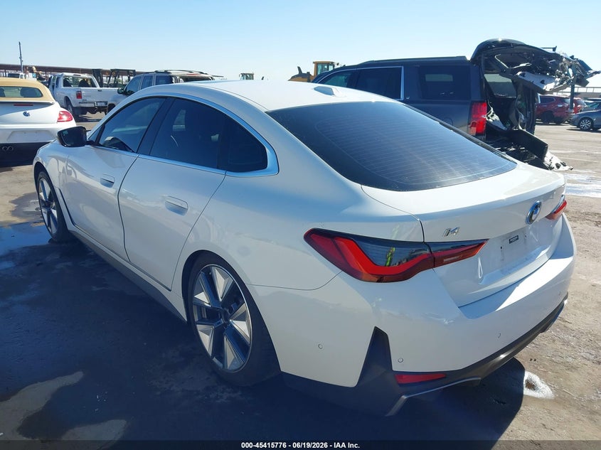 2023 BMW I4 VIN WBY73AW04PFR01378 IAAI salvage auction — RIGHT FRONT, Salvage Title, sold $12,500 on 2026-08-01 (photo 3)
