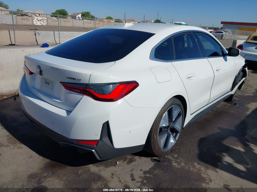 2023 BMW I4 VIN WBY73AW04PFR01378 IAAI salvage auction — RIGHT FRONT, Salvage Title, sold $12,500 on 2026-08-01 (photo 4)