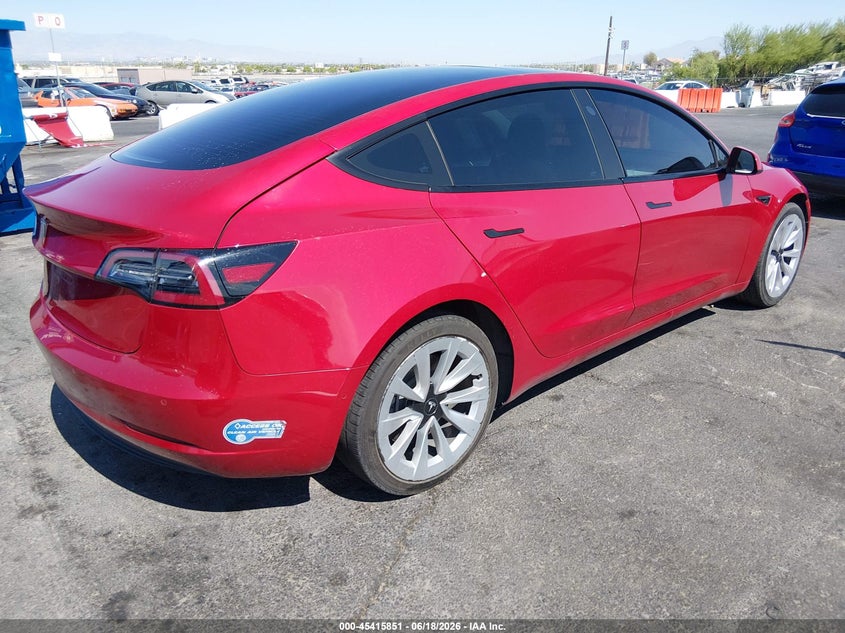 2021 Tesla Model 3 VIN 5YJ3E1EA0MF983050 IAAI salvage auction — FRONT END, Salvage Title, sold $7,600 on 2026-07-31 (photo 4)