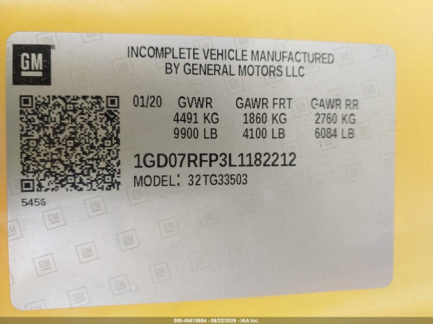 2020 Gmc Savana VIN 1GD07RFP3L1182212 IAAI salvage auction — REPOSSESSION, Clear (Utah), sold $7,600 on 2026-07-22 (photo 8)