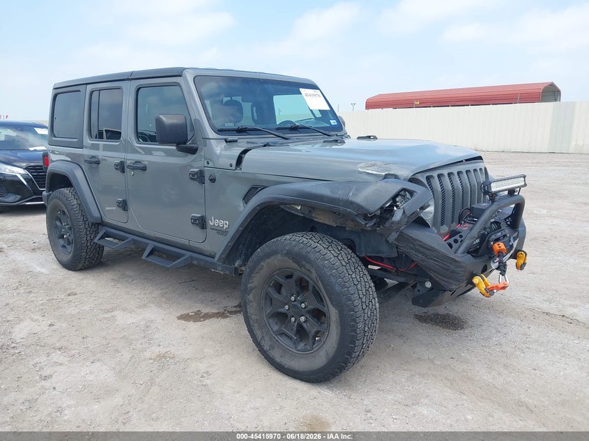 2018 Jeep Wrangler / VIN 1C4HJXDG2JW196358 IAAI salvage auction — RIGHT FRONT, Original (Texas), sold $7,300 on 2026-07-29 (photo 1)