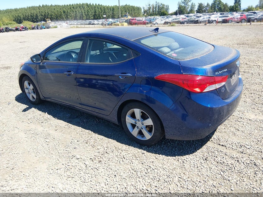 2013 Hyundai Elantra VIN KMHDH4AE8DU732723 IAAI salvage auction — NORMAL WEAR, Clear - Dealer Only (California), sold $700 on 2026-07-29 (photo 3)