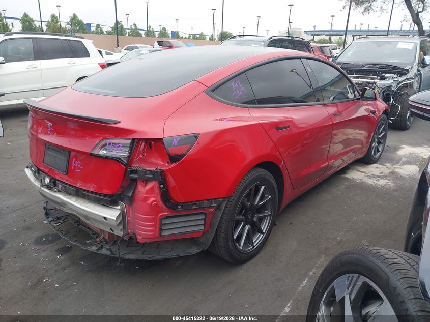 2021 Tesla Model 3 VIN 5YJ3E1EA1MF095472 IAAI salvage auction — FRONT & REAR, Salvage Title, sold $4,100 on 2026-07-17 (photo 4)