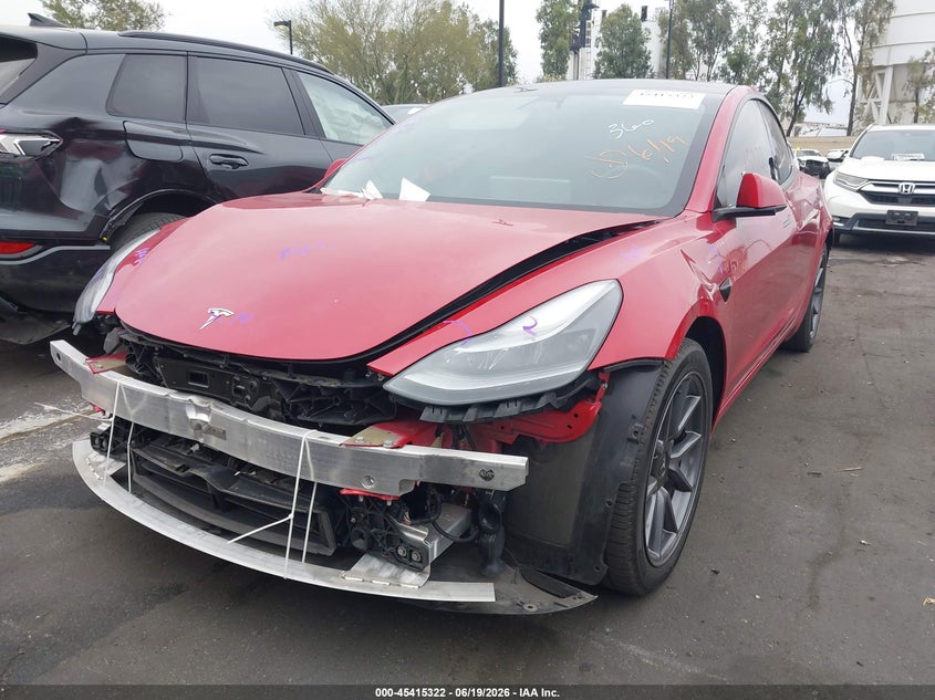 2021 Tesla Model 3 VIN 5YJ3E1EA1MF095472 IAAI salvage auction — FRONT & REAR, Salvage Title, sold $4,100 on 2026-07-17 (photo 6)