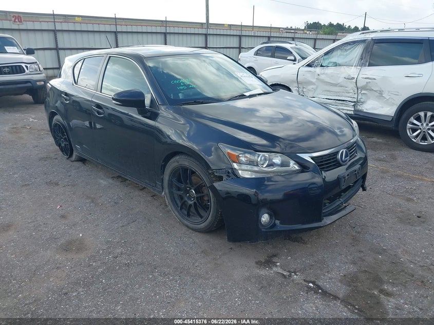 2012 Lexus Ct VIN JTHKD5BH5C2099127 IAAI salvage auction — LEFT SIDE, Salvage Title, sold $2,000 on 2026-07-29 (photo 1)