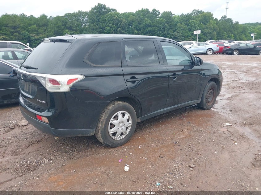 2014 Mitsubishi Outlander VIN JA4AD2A39EZ006938 IAAI salvage auction — LEFT SIDE, Clear (Alabama), sold $250 on 2026-07-08 (photo 4)