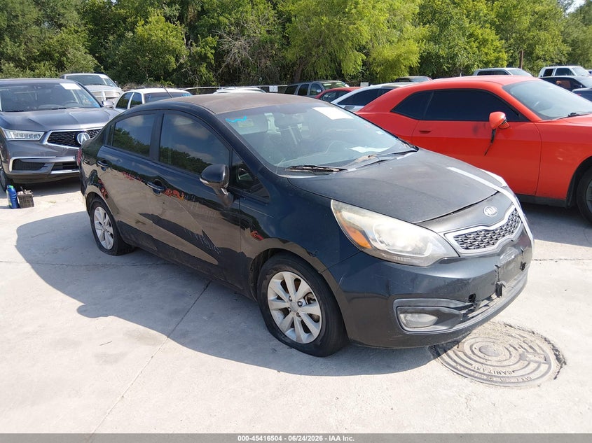 2013 Kia Rio VIN KNADN4A38D6312392 IAAI salvage auction — NORMAL WEAR, Original (Texas), sold $550 on 2026-07-13 (photo 1)