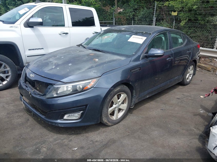 2015 Kia Optima VIN KNAGM4A73F5558441 IAAI salvage auction — REPOSSESSION, Salvage Title, sold $25 on 2026-07-23 (photo 2)