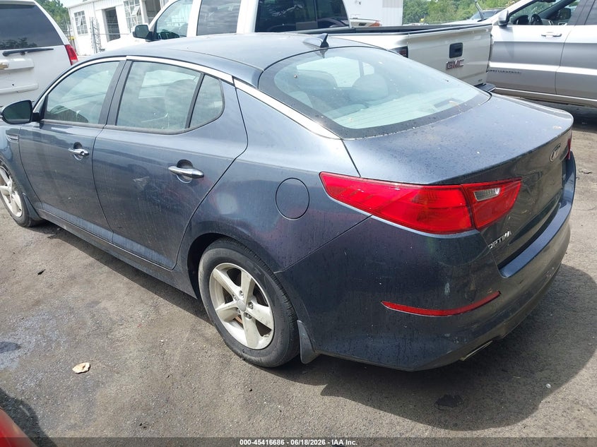 2015 Kia Optima VIN KNAGM4A73F5558441 IAAI salvage auction — REPOSSESSION, Salvage Title, sold $25 on 2026-07-23 (photo 3)