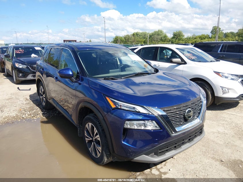 2021 Nissan Rogue VIN JN8AT3BB3MW215696 IAAI salvage auction — REAR END, Salvage Title, sold $5,300 on 2026-07-15 (photo 1)