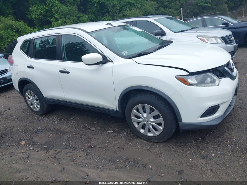 2016 Nissan Rogue VIN KNMAT2MV8GP703554 IAAI salvage auction — FRONT END, Clear (Massachusetts), sold $900 on 2026-07-14 (photo 1)