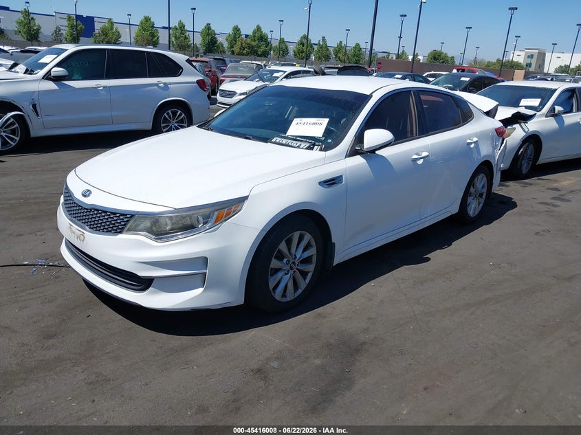 2016 Kia Optima VIN 5XXGU4L34GG087894 IAAI salvage auction — REAR END, Salvage Title, sold $2,100 on 2026-07-17 (photo 2)
