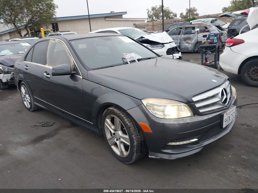 2011 Mercedes-benz C-klasse VIN WDDGF5EB2BA510728 IAAI salvage auction — LEFT SIDE, Salvage Certificate (California), sold $425 on 2026-08-07 (photo 1)