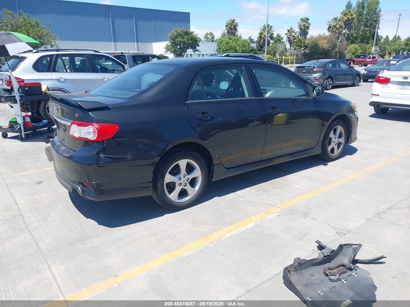 2012 Toyota Corolla VIN 5YFBU4EE3CP045484 IAAI salvage auction — LEFT REAR, Salvage (California), sold $1,750 on 2026-07-06 (photo 4)