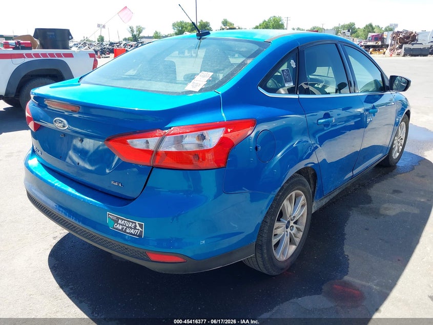2012 Ford Focus VIN 1FAHP3H23CL109809 IAAI salvage auction — RIGHT REAR, Clear (Utah), sold $450 on 2026-07-09 (photo 4)