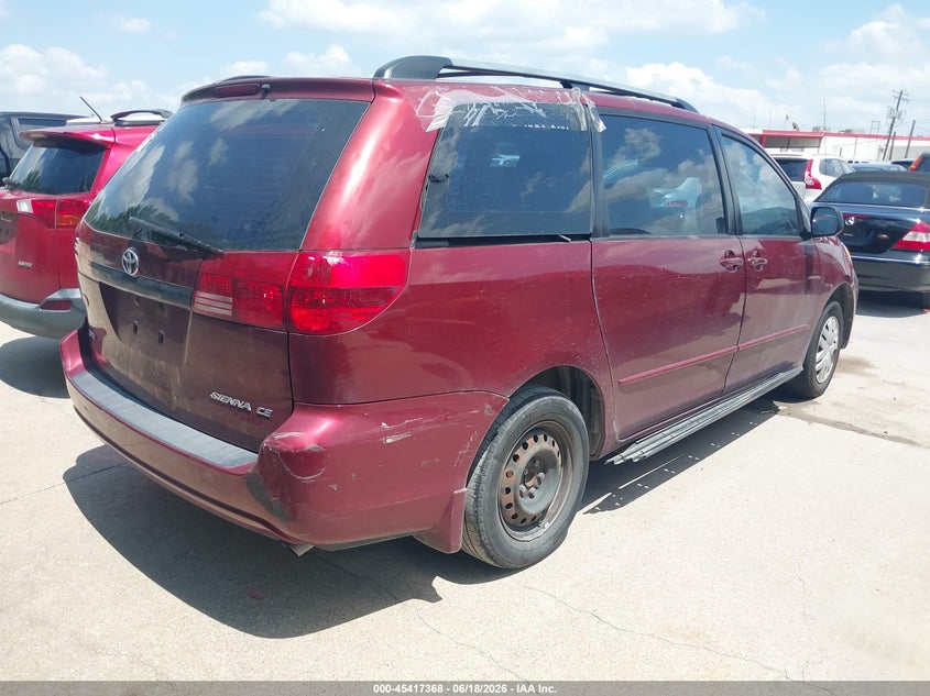 2005 Toyota Sienna VIN 5TDZA23CX5S354098 IAAI salvage auction — NORMAL WEAR, Original (Texas), sold $675 on 2026-07-13 (photo 4)