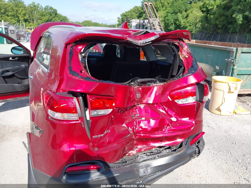 2016 Kia Sorento VIN 5XYPGDA31GG098437 IAAI salvage auction — REAR END, Salvage Title, sold $525 on 2026-07-28 (photo 6)
