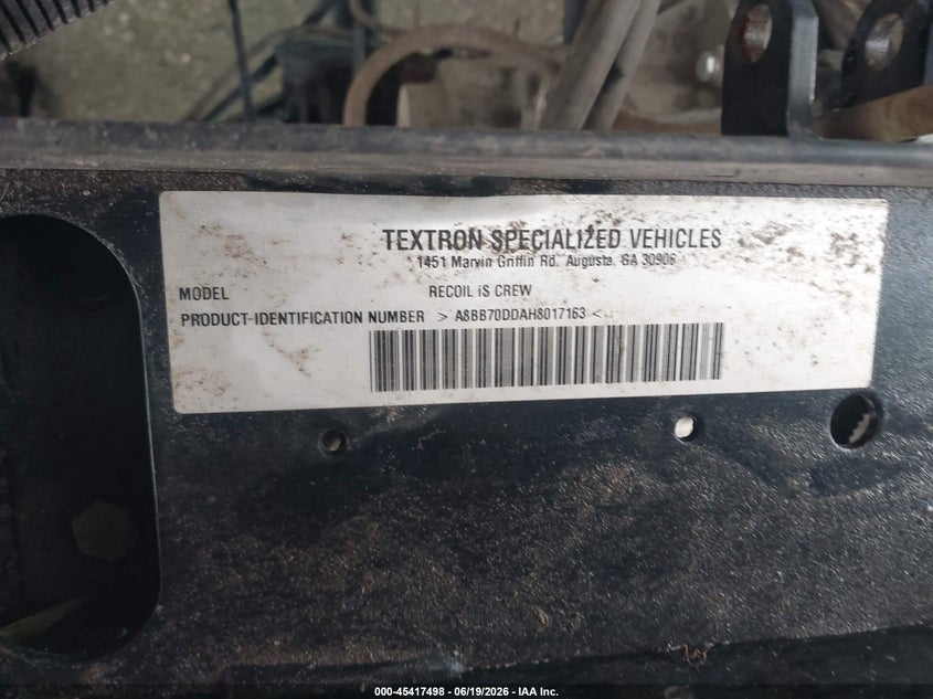 2017 Other Other VIN A8BB70DDAH8017163 IAAI salvage auction — Unknown, Bill Of Sale (Georgia), sold $775 on 2026-07-18 (photo 9)