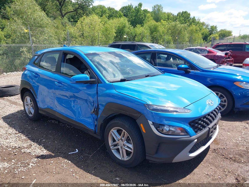 2022 Hyundai Kona VIN KM8K2CAB7NU791076 IAAI salvage auction — SIDE, Salvage Title, sold $2,650 on 2026-08-02 (photo 1)