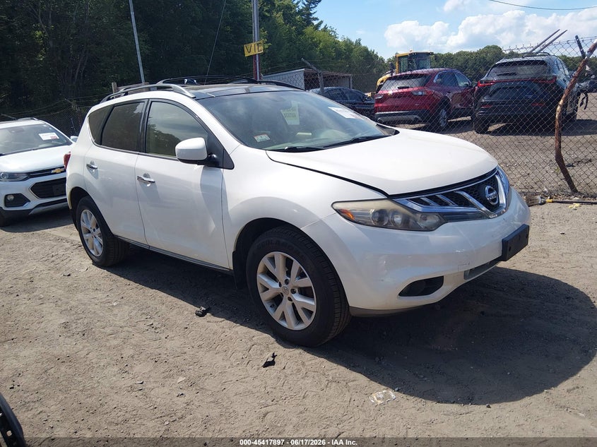 2012 Nissan Murano VIN JN8AZ1MW1CW232403 IAAI salvage auction — LEFT SIDE, Clear (Massachusetts), sold $200 on 2026-07-07 (photo 1)
