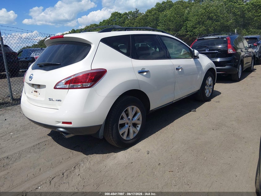 2012 Nissan Murano VIN JN8AZ1MW1CW232403 IAAI salvage auction — LEFT SIDE, Clear (Massachusetts), sold $200 on 2026-07-07 (photo 4)