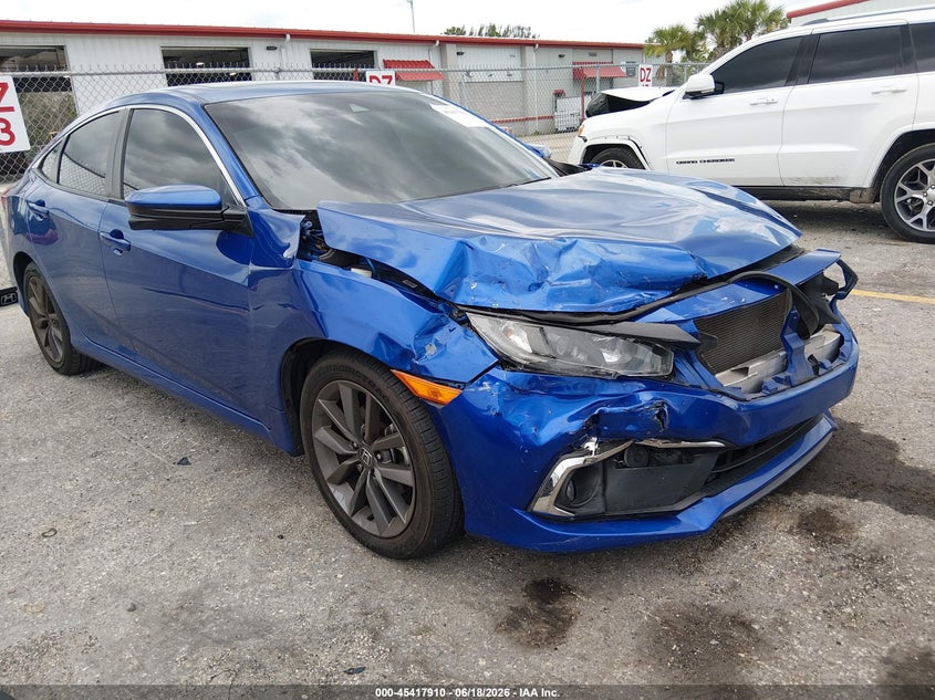2019 Honda Civic VIN JHMFC1F38KX000670 IAAI salvage auction — FRONT END, Rebuildable (Florida), sold $4,150 on 2026-07-29 (photo 1)