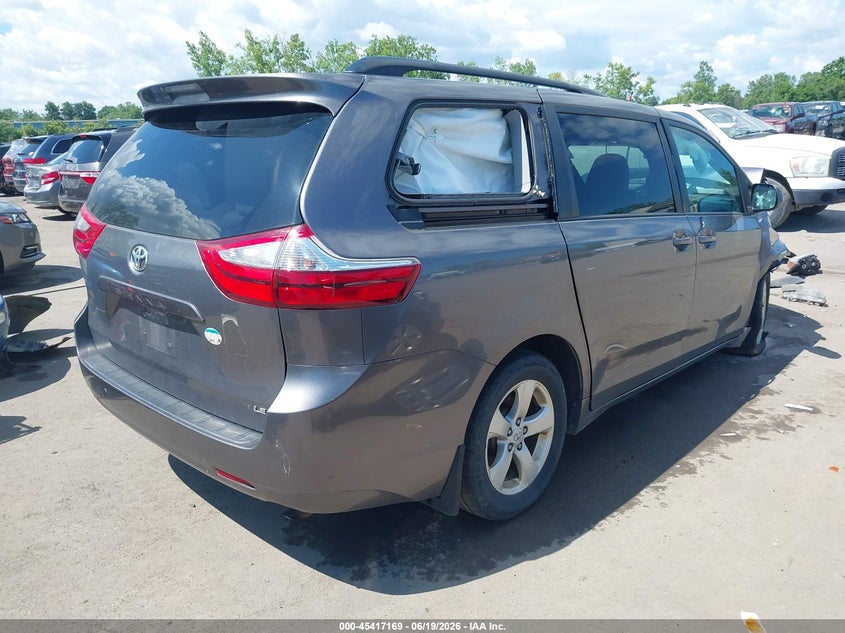 2017 Toyota Sienna VIN 5TDKZ3DC9HS852733 IAAI salvage auction — FRONT END, Salvage (Ohio), sold $825 on 2026-07-21 (photo 4)