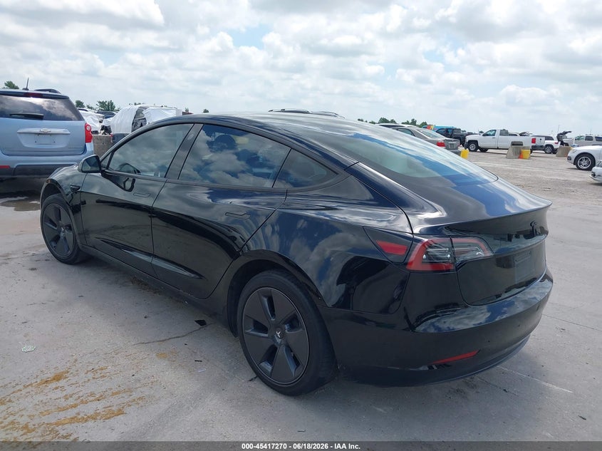 2023 Tesla Model 3 VIN 5YJ3E1EA9PF698190 IAAI salvage auction — RIGHT SIDE, Original (Texas), sold $4,950 on 2026-08-27 (photo 3)