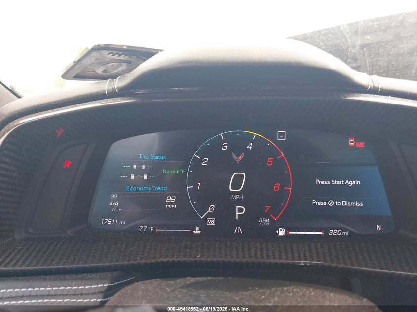 2020 Chevrolet Corvette VIN 1G1Y82D47L5103355 IAAI salvage auction — FRONT END, Salvage (Virginia), sold $18,100 on 2026-07-30 (photo 7)