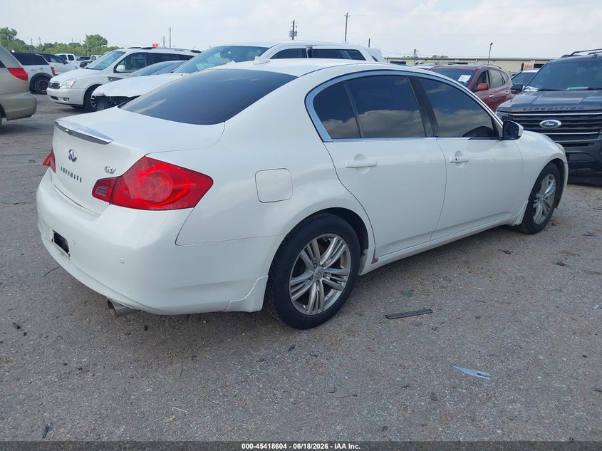 2010 Infiniti G VIN JN1CV6AP3AM203829 IAAI salvage auction — LEFT REAR, Salvage (Texas), sold $700 on 2026-07-29 (photo 4)