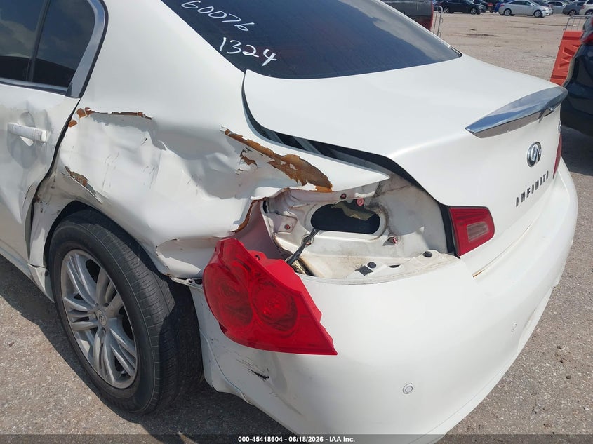 2010 Infiniti G VIN JN1CV6AP3AM203829 IAAI salvage auction — LEFT REAR, Salvage (Texas), sold $700 on 2026-07-29 (photo 6)