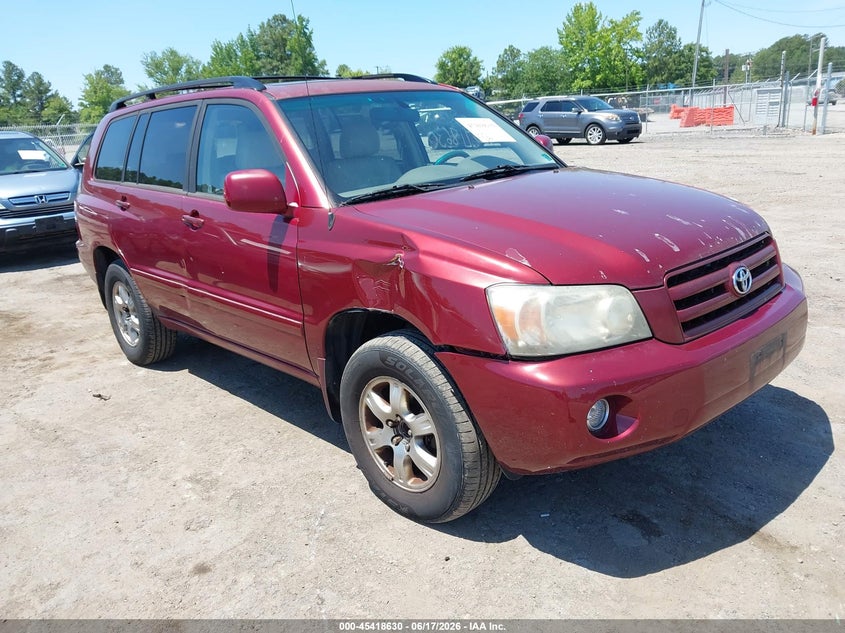 2004 Toyota Highlander VIN JTEEP21A040043873 IAAI salvage auction — NORMAL WEAR, Clear (Virginia), sold $200 on 2026-07-10 (photo 1)