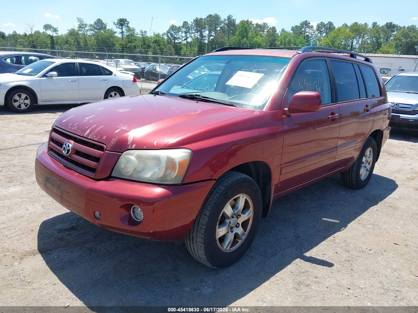 2004 Toyota Highlander VIN JTEEP21A040043873 IAAI salvage auction — NORMAL WEAR, Clear (Virginia), sold $200 on 2026-07-10 (photo 2)