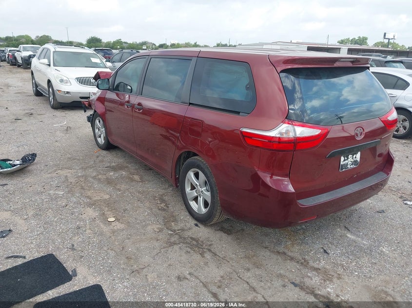 2015 Toyota Sienna VIN 5TDZK3DC2FS586097 IAAI salvage auction — FRONT END, Salvage (Texas), sold $1,250 on 2026-07-22 (photo 3)