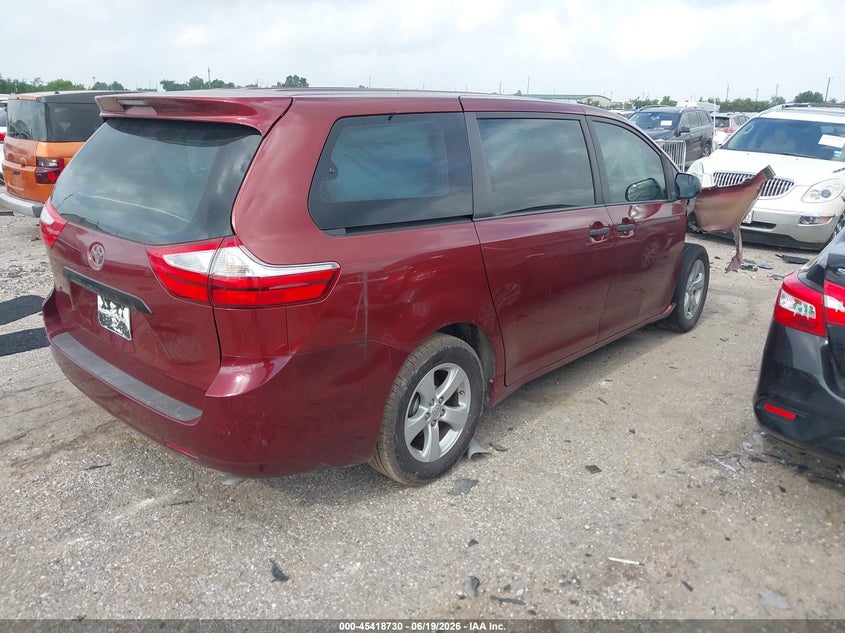 2015 Toyota Sienna VIN 5TDZK3DC2FS586097 IAAI salvage auction — FRONT END, Salvage (Texas), sold $1,250 on 2026-07-22 (photo 4)