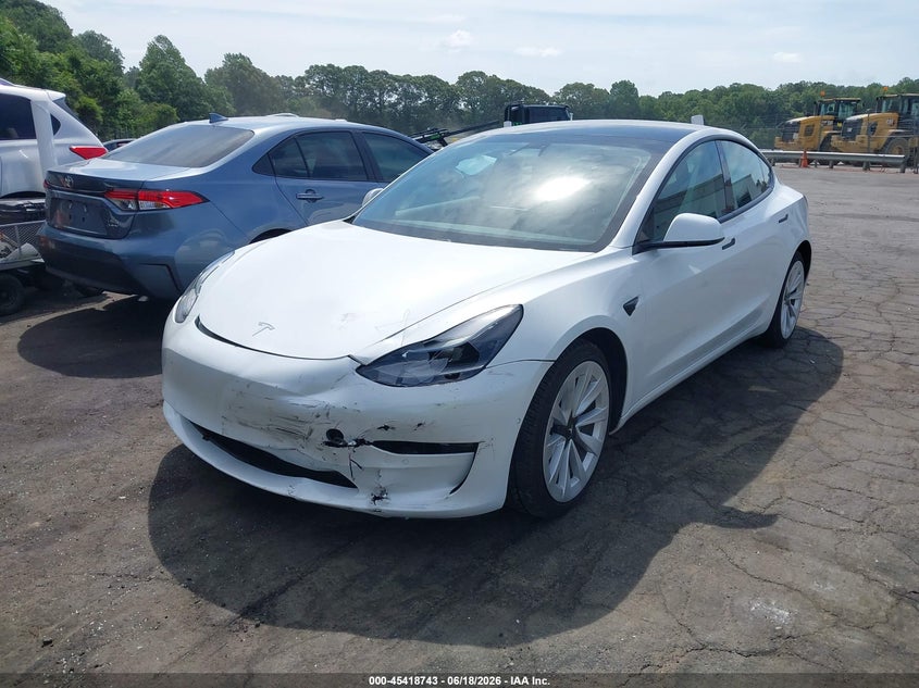 2021 Tesla Model 3 VIN 5YJ3E1EB1MF035443 IAAI salvage auction — LEFT FRONT, Salvage (North Carolina), sold $8,200 on 2026-07-23 (photo 2)