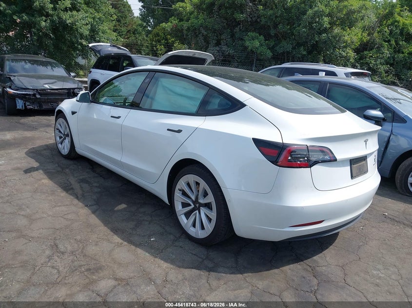 2021 Tesla Model 3 VIN 5YJ3E1EB1MF035443 IAAI salvage auction — LEFT FRONT, Salvage (North Carolina), sold $8,200 on 2026-07-23 (photo 3)