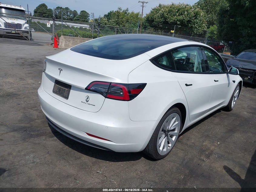 2021 Tesla Model 3 VIN 5YJ3E1EB1MF035443 IAAI salvage auction — LEFT FRONT, Salvage (North Carolina), sold $8,200 on 2026-07-23 (photo 4)