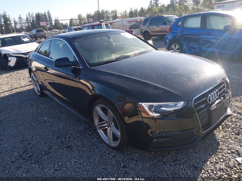 2013 Audi A5 VIN WAUWFAFR3DA016159 IAAI salvage auction — FRONT END, Bill Of Sale (Washington), sold $1,300 on 2026-07-22 (photo 1)