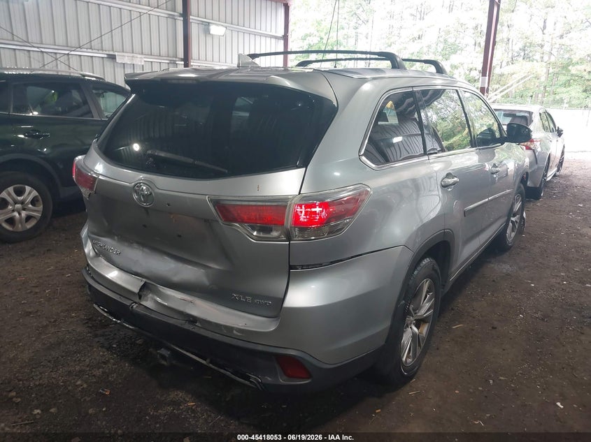 2015 Toyota Highlander VIN 5TDJKRFH5FS208011 IAAI salvage auction — FRONT END, Salvage (Virginia), sold $5,600 on 2026-07-30 (photo 4)