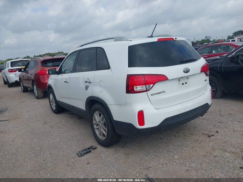 2015 Kia Sorento VIN 5XYKT4A61FG609272 IAAI salvage auction — NORMAL WEAR, Original (Texas), sold $1,525 on 2026-07-08 (photo 3)