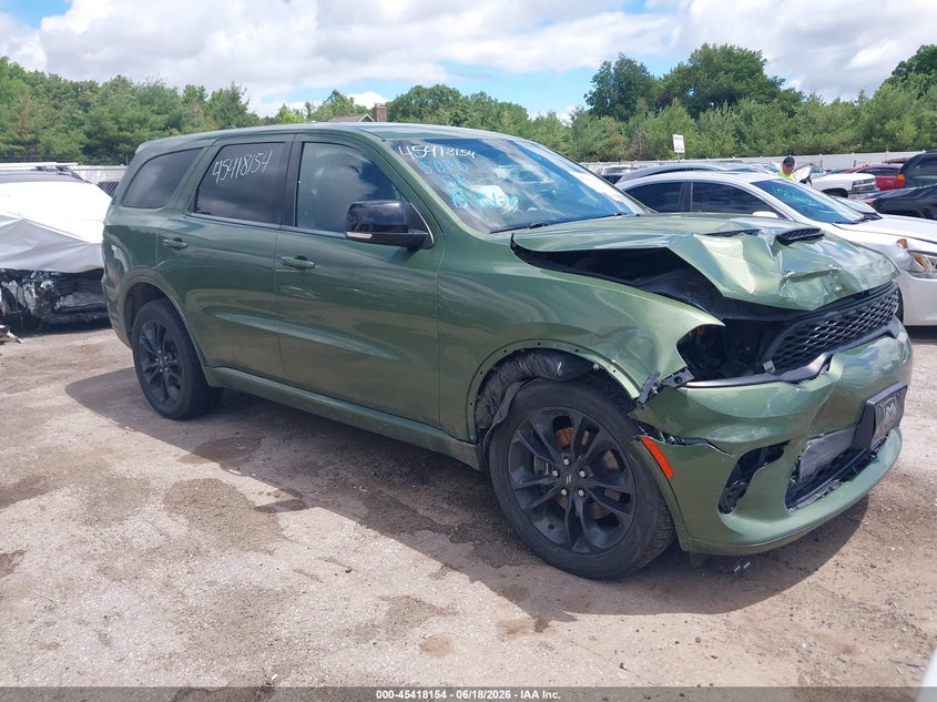 2021 Dodge Durango VIN 1C4RDJDG4MC697475 IAAI salvage auction — FRONT END, Salvage (Indiana), sold $8,275 on 2026-07-28 (photo 1)