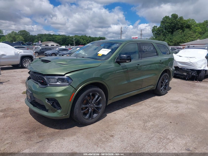 2021 Dodge Durango VIN 1C4RDJDG4MC697475 IAAI salvage auction — FRONT END, Salvage (Indiana), sold $8,275 on 2026-07-28 (photo 2)
